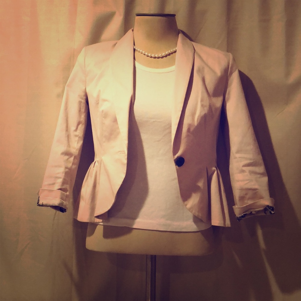 Light pink peplum blazer